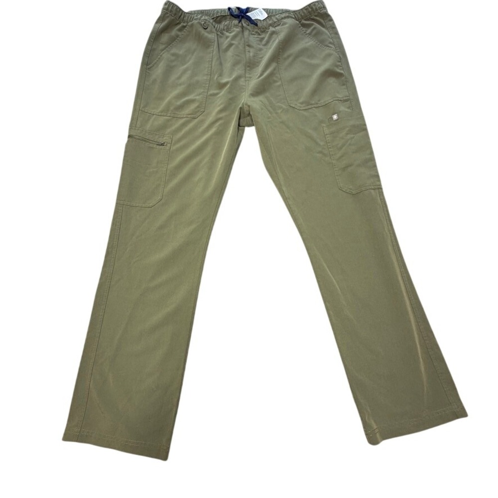 FIGS Men XXL Moss Cairo Cargo Scrub Pants Drawstring Waist Technical Pockets
